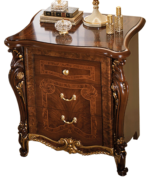 ESF Furniture Donatello Traditional Nightstand in Walnut Finish - Image 5