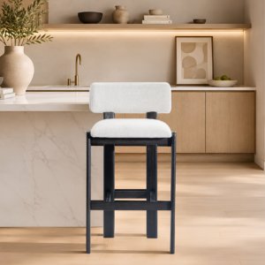 Alternative view of Bernhardt Baxter Fabric Upholstered Bar Stool in Wood