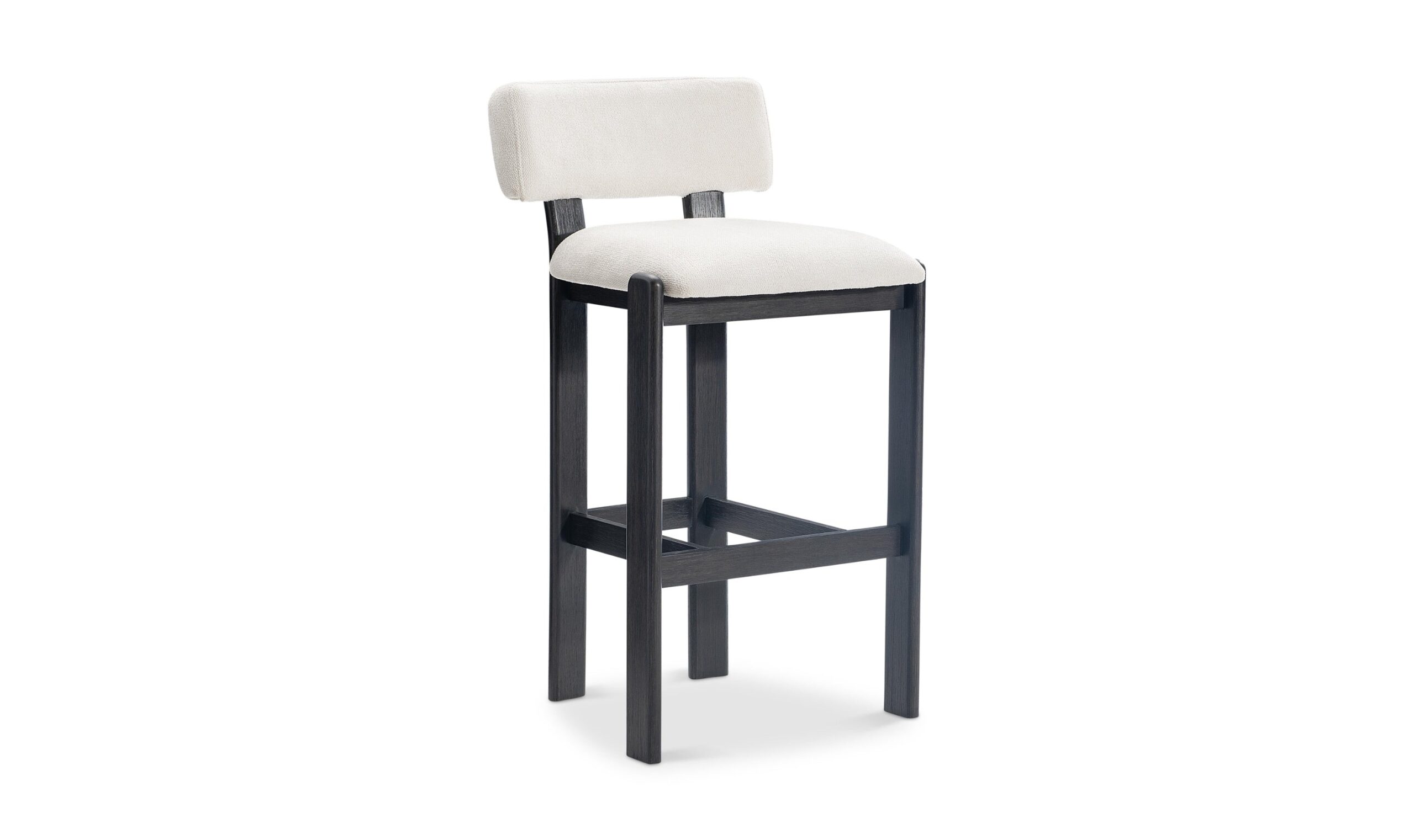 Bernhardt Baxter Fabric Upholstered Bar Stool in Wood - Image 3