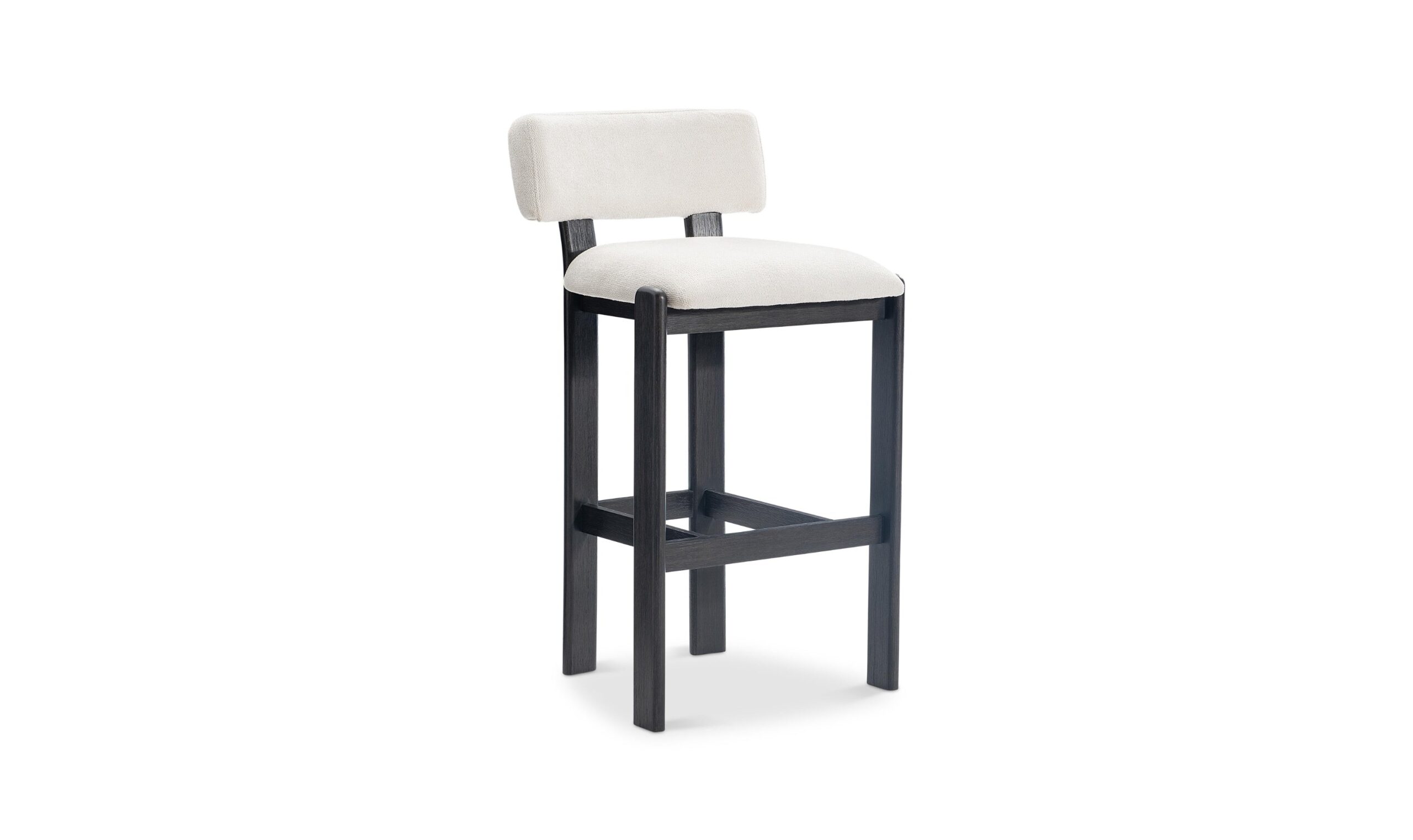 Bernhardt Baxter Fabric Upholstered Bar Stool in Wood - Image 4