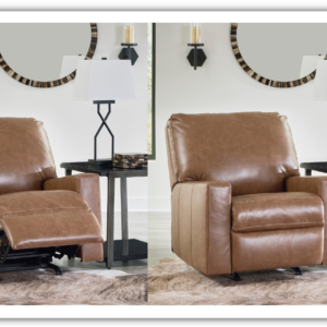 Modern Heritage Bolsena Rocking Leather Recliner In Caramel