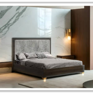 Alternative view of Jennifer Italia Travertine Queen Bed With LED Headboard