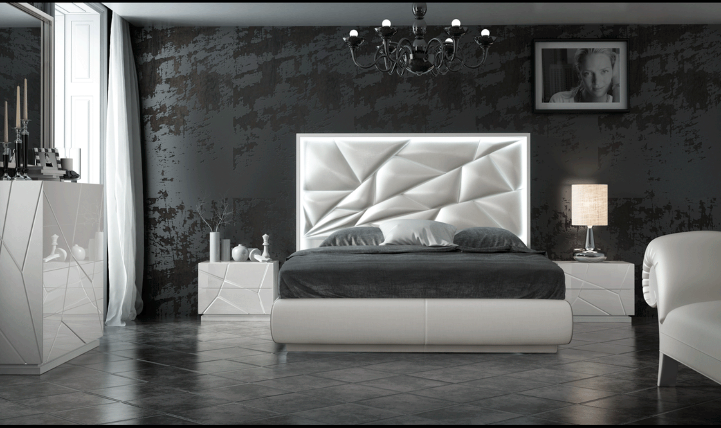 ESF Furniture Kiu Rectangular Nightstand in White - Image 6