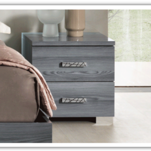 Alternative view of ESF Italia Nicole 2 Drawer Wooden Nightstand In Gray