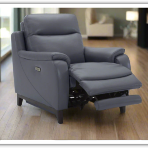 Gio Italia Leonard Dual Power Leather Recliner Chair in Gray