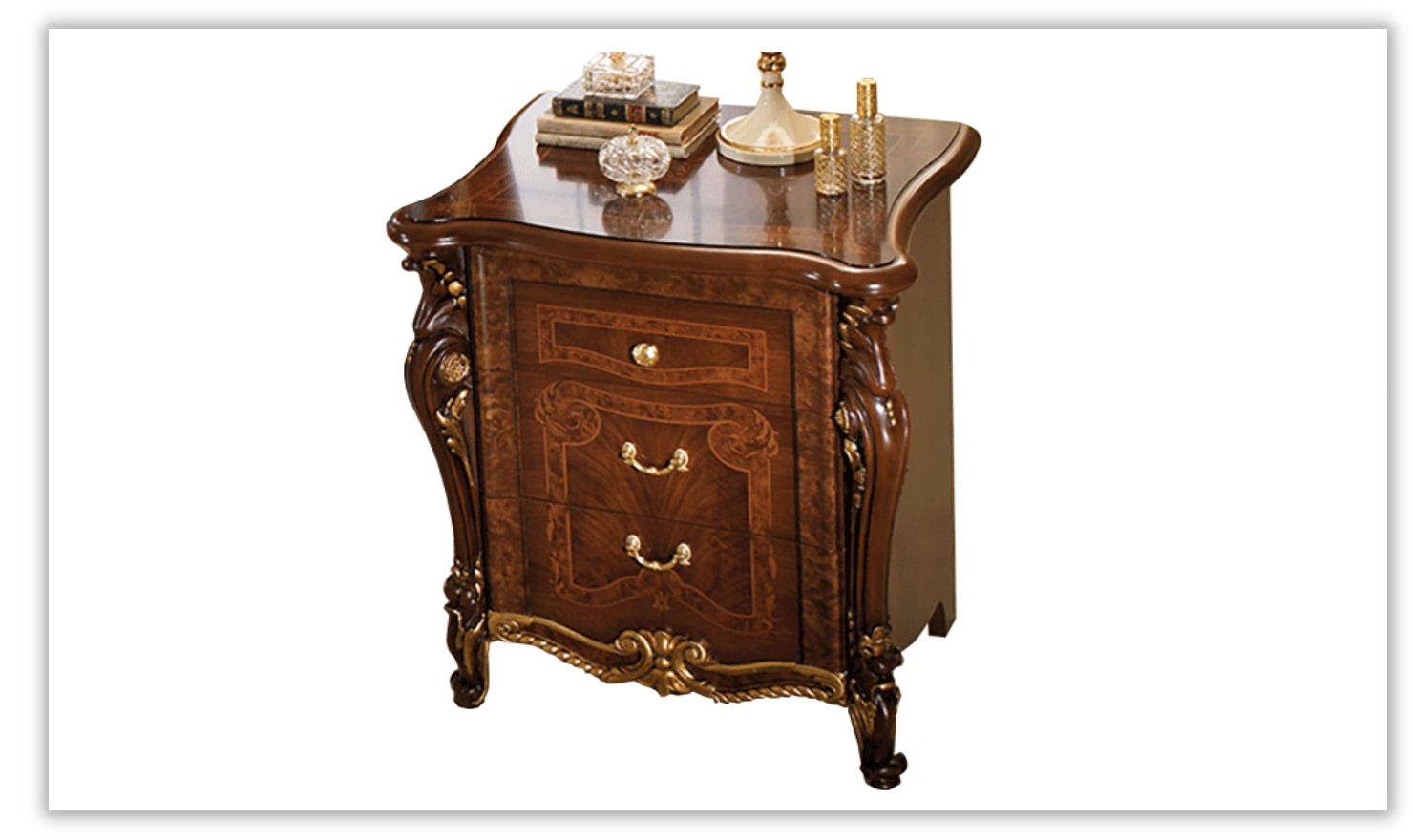 ESF Furniture Donatello Traditional Nightstand in Walnut Finish - Image 6