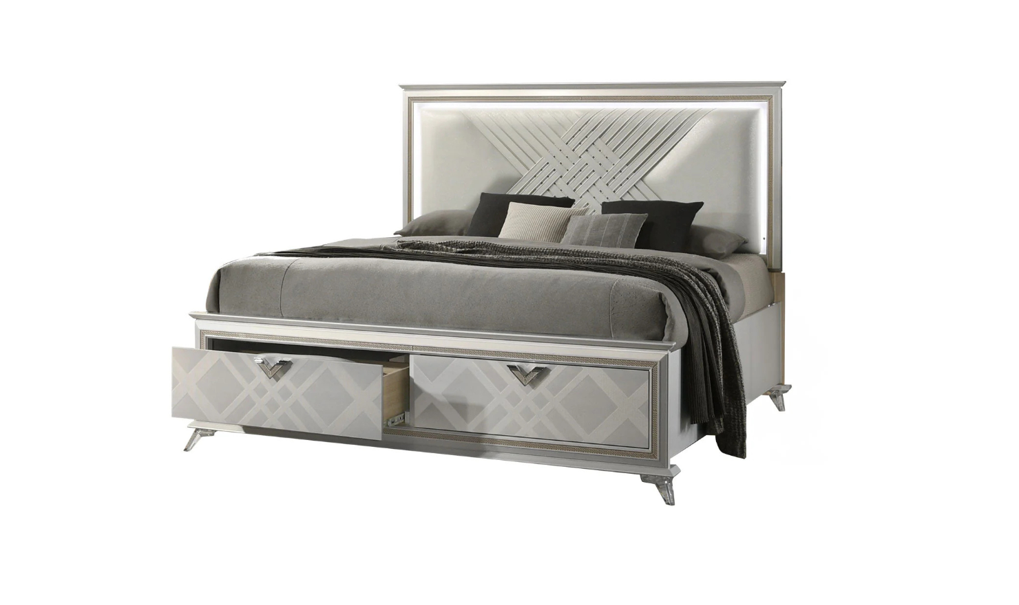 Jennifer Italia Brickfield Modern Bed With Storage And Upholstered Headboard (Queen Size Bed) - Image 6