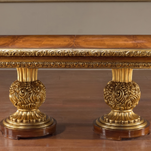 Klaussner Anna Classic Double-Pedestal Dining Table with Curved Design