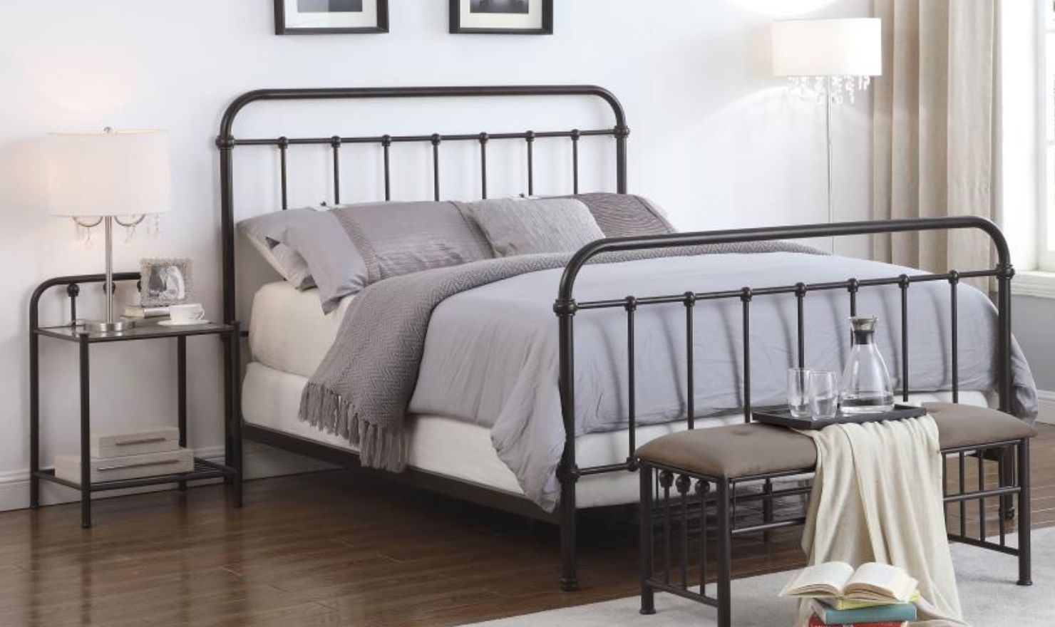 Livingston Metal Queen Bed - Image 6