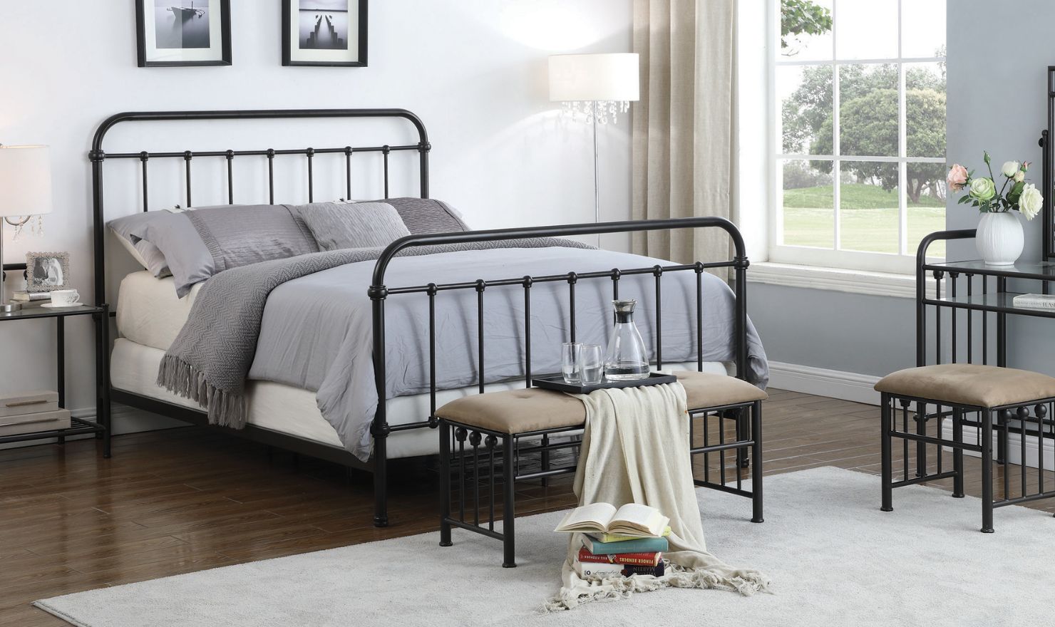 Livingston Metal Queen Bed - Image 5