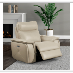 Home Elegance Maroni Leather Power Reclining Chair with USB Port