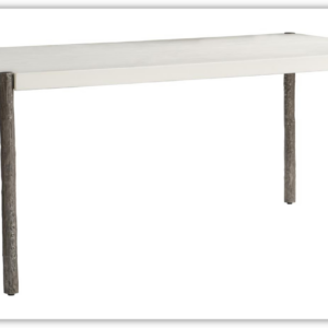 Santorini White Outdoor Dining Table in Quarry Finish