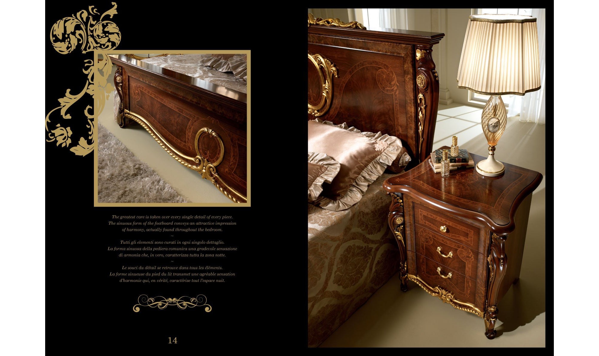 ESF Furniture Donatello Traditional Nightstand in Walnut Finish