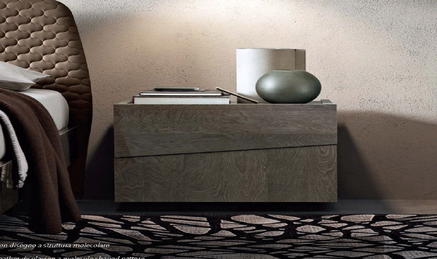 ESF Furniture Tekno Wooden Nightstand in Grayish-Brown - Image 4
